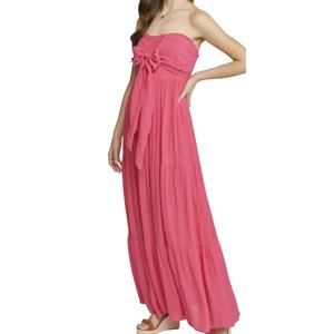 entro | Dresses | Entro Pink Strapless Maxi Dress With Ruffled Aline Style  | Poshmark